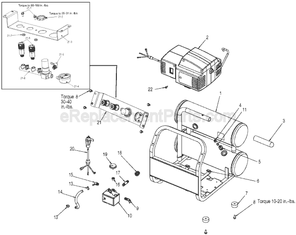 Page A Diagram and Parts List for C3001 Type 0 Porter Cable Compressor
